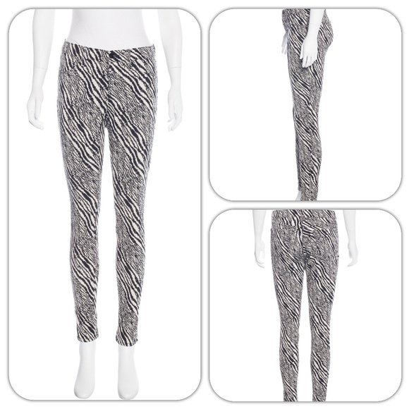 J Brand Mid-Rise Womens Zebra Skinny Stretch Jeans - Picture 1 of 7